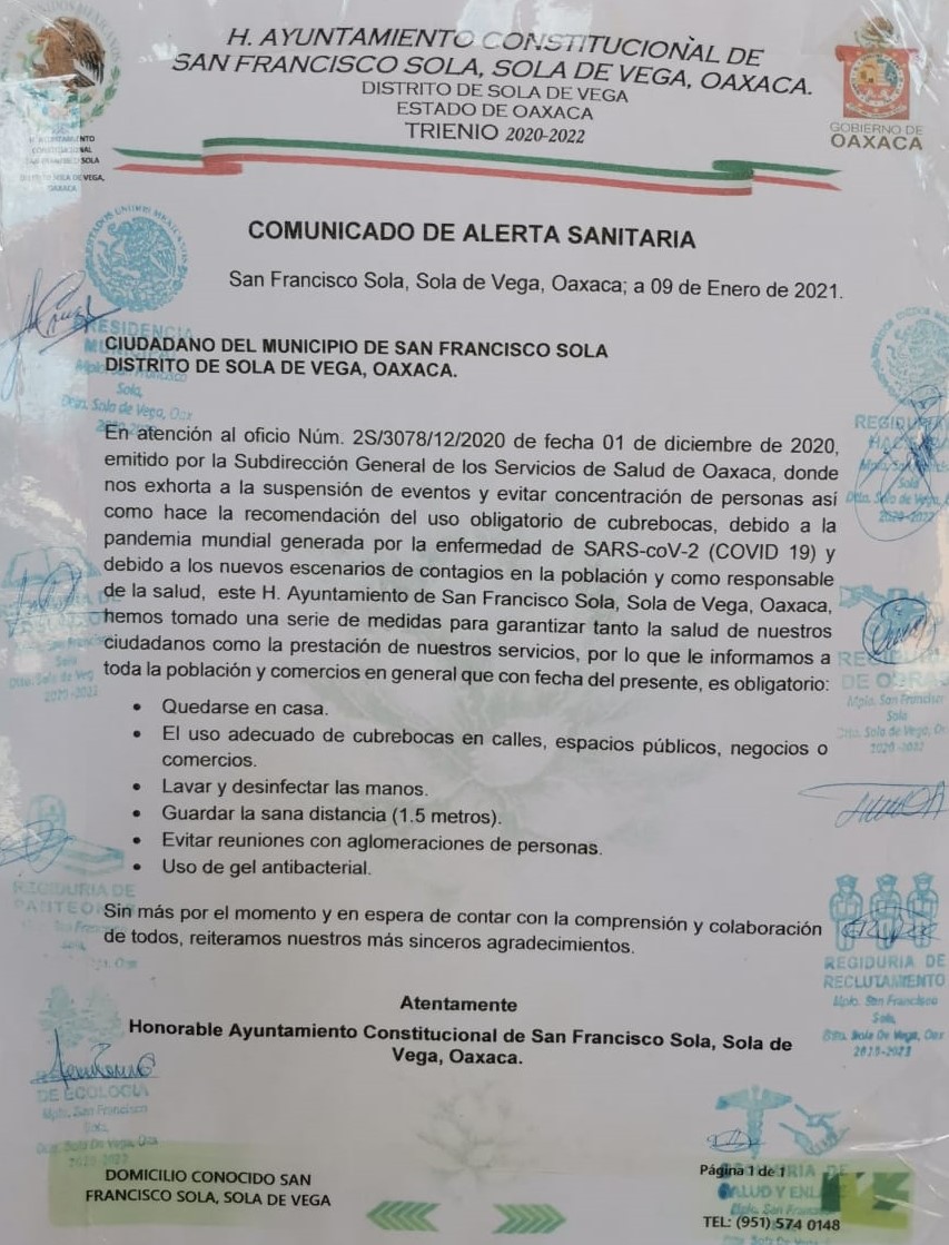 Comunicado Alerta Sanitaria COVID-19